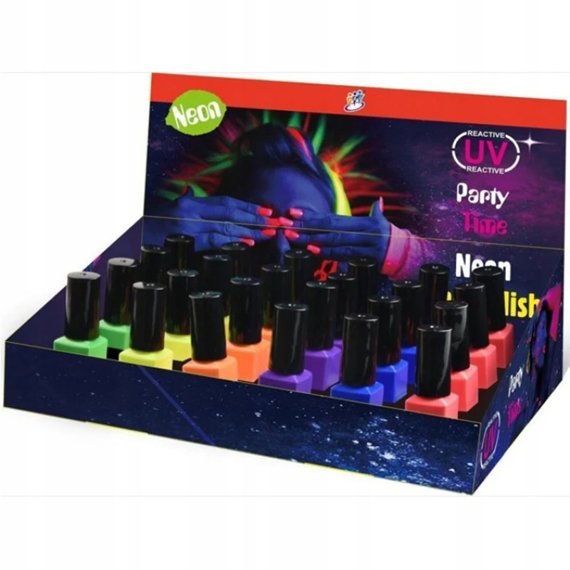 Norimpex Vandens nagų lakas Neon Glow In UV Lengvai nuimamas Nulupamas