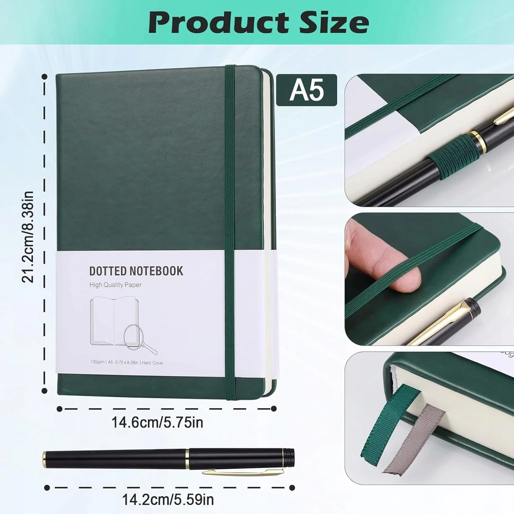 NOTEBOOK A5 320 PAGES NOTEBOX DOTS ŽURNALAS KIETŲ VIETŲ DIRBTINĖ ODA