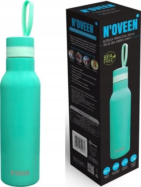 N'oveen Tb134 500 ml terminis butelis, jūros žalios spalvos