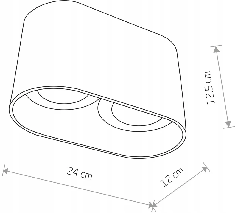 Lubinis šviestuvas NOWODVORSKI LAMPA SUFITOWA BALTA PODWÓJNA 9241 OVAL PLAFON