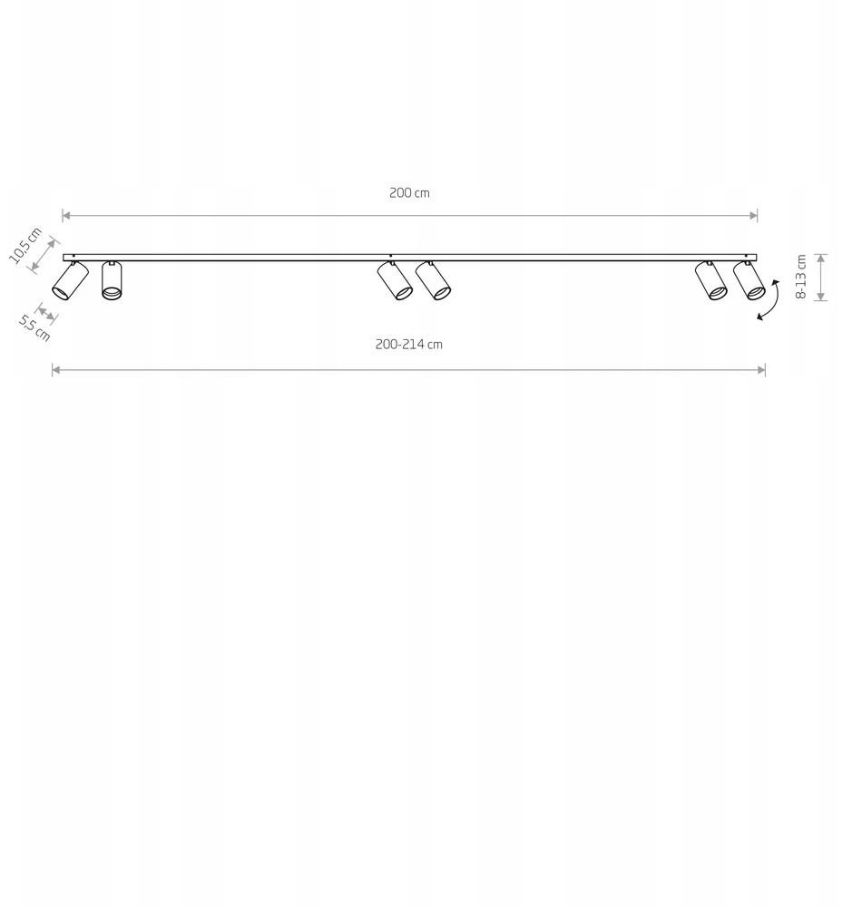 Lubinis šviestuvas NOWODVORSKI Lampa sufitowa reflektor MONO VI Baltas GU10 10W IP20 2m 7813