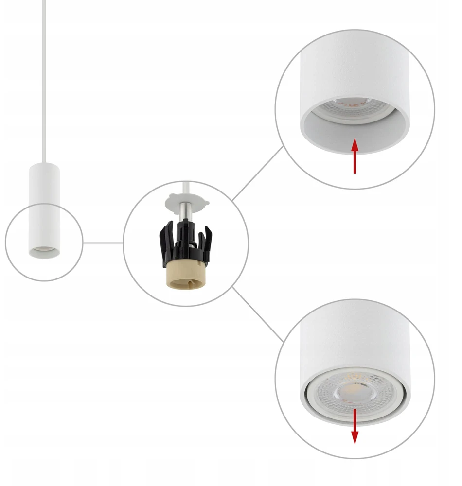 Nowodvorski Lampa Wisząca FOURTY S Balta Tuba GU10 Max 10W 10764