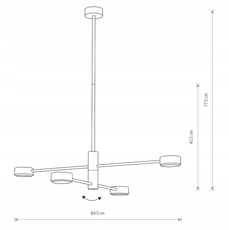 Nowodvorski Lighting pakabinamas šviestuvas Orbit IV 7945, juodas