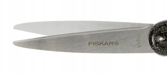 Nożyczki Szkolne Fiskars 12+ Juodas Brokat 18 cm | Miękki Laikiklis SoftGrip