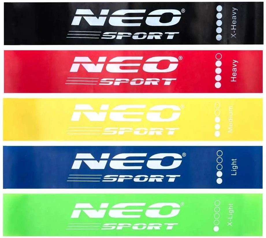 NS-959 Neo-Sport mankštos pasipriešinimo juostų rinkinys, 5 vnt.