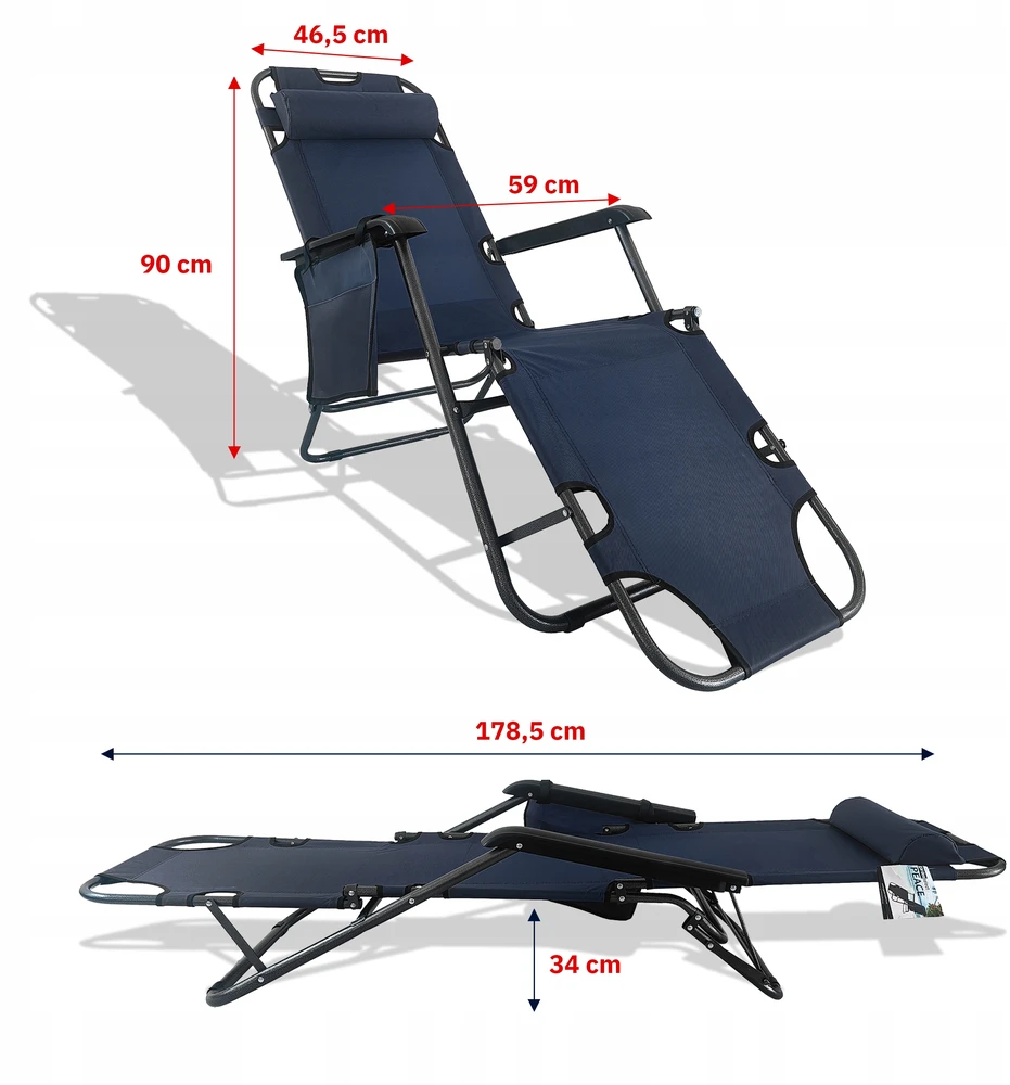 Nuforma LEŻAK OGRODOWY sulankstomas ZERO GRAVITY 2w1 FOTEL PLAŻOWY Kėdė TARASOWE