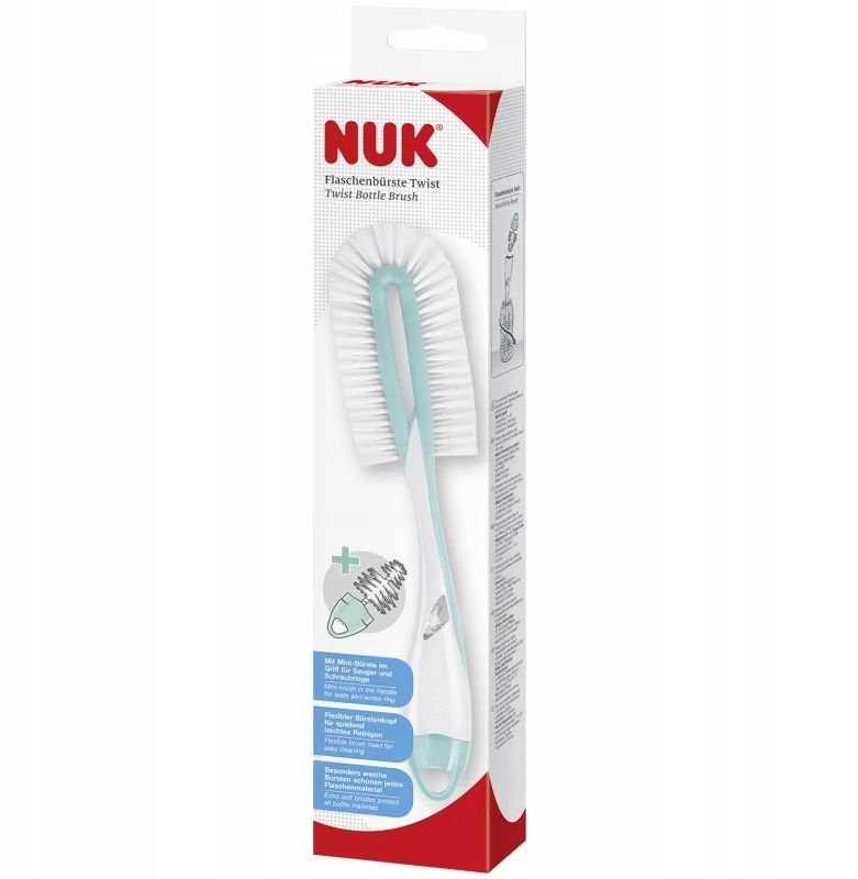Nuk 256506 SZCZOTKA DO BUTELEK TWIST TURKUS