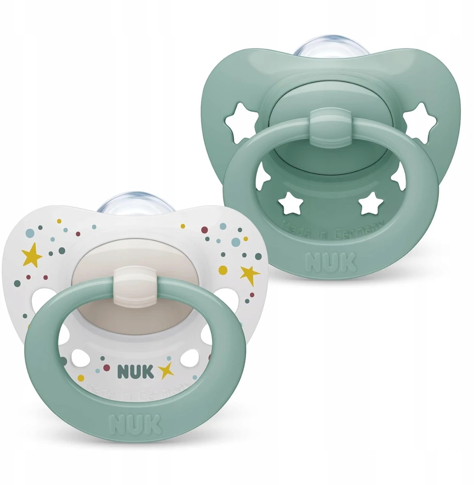 Nuk 446880 SILICONE PACIFIER AIR 0-6 2PCS BEAR/FROG 584451, 10175340