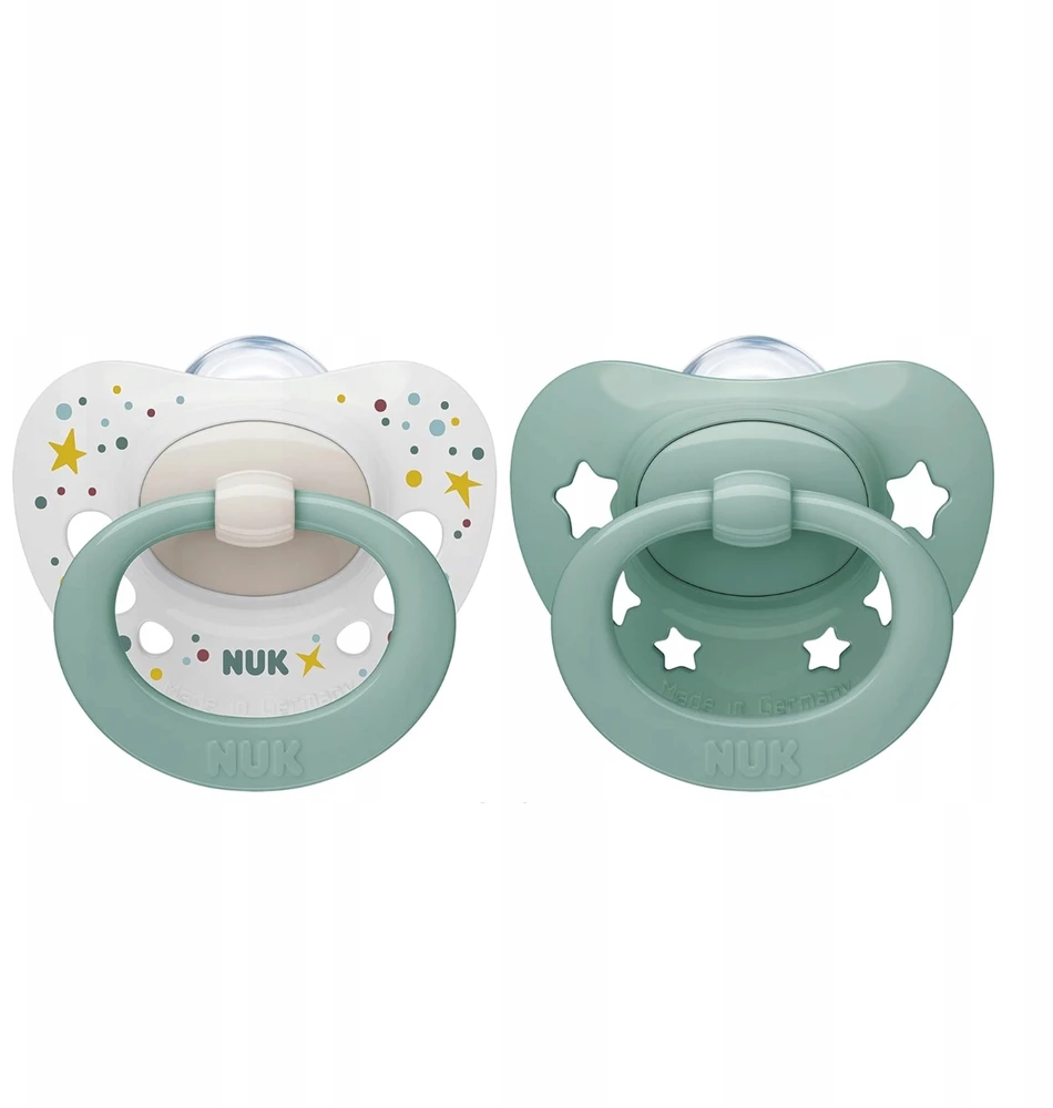 Nuk 446880 SILICONE PACIFIER AIR 0-6 2PCS BEAR/FROG 584451, 10175340