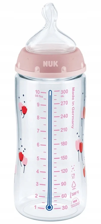 NUK 741926 FC+ PP buteliukas 300 ml su temperatūros indikatoriumi, silikoninis žindukas 0-6 mėn.