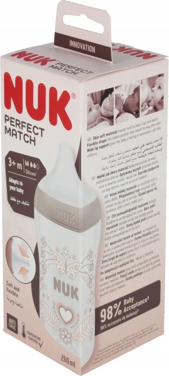 NUK BOTTLE PP 260ml SIL SM M HEARTS 10742026 1/6