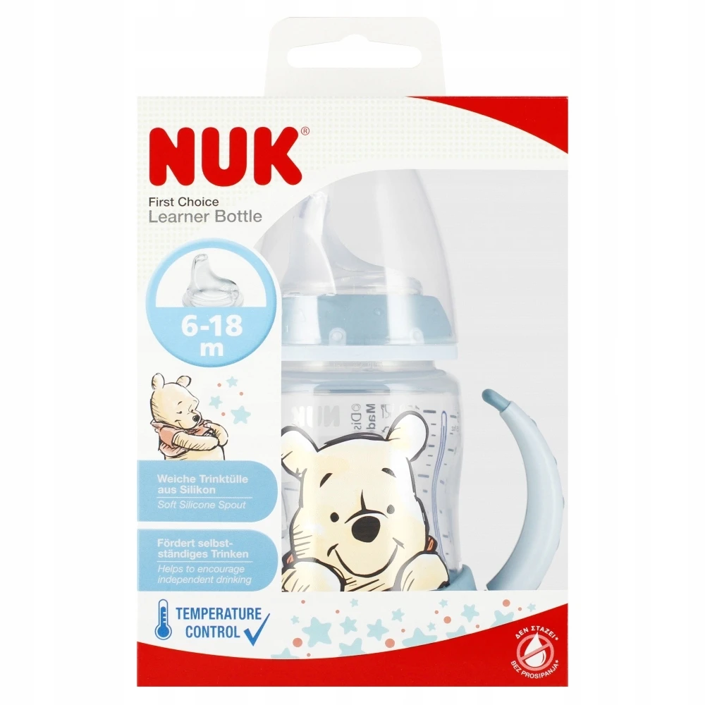 NUK buteliukas 150 ml 6-18m su rankena Pirmas mišinys Mikė 10215340