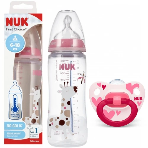 NUK 216248 FC+ PP buteliukas 360 ml su temperatūros indikatoriumi, silikoninis žindukas 6-18 mėnesių XL