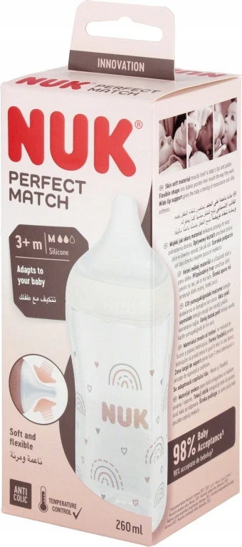 NUK Buteliukas PP 260ML SIL SM M TECZA 10742026 1/6