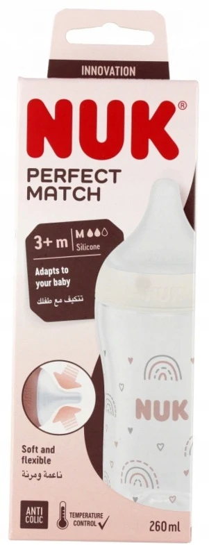 NUK Buteliukas PP 260ML SIL SM M TECZA 10742026 1/6