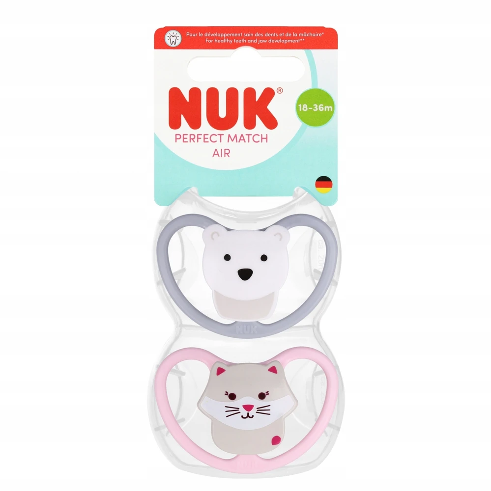 Nuk čiulptukas 2 vnt. 18-36 M Air Cat / Meškiukas. 2 vnt. Nuk