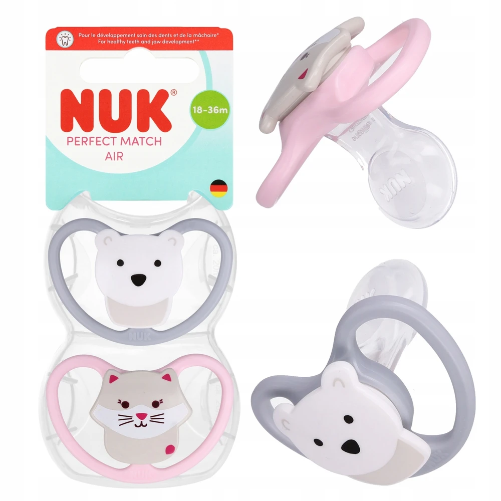 Nuk čiulptukas 2 vnt. 18-36 M Air Cat / Meškiukas. 2 vnt. Nuk