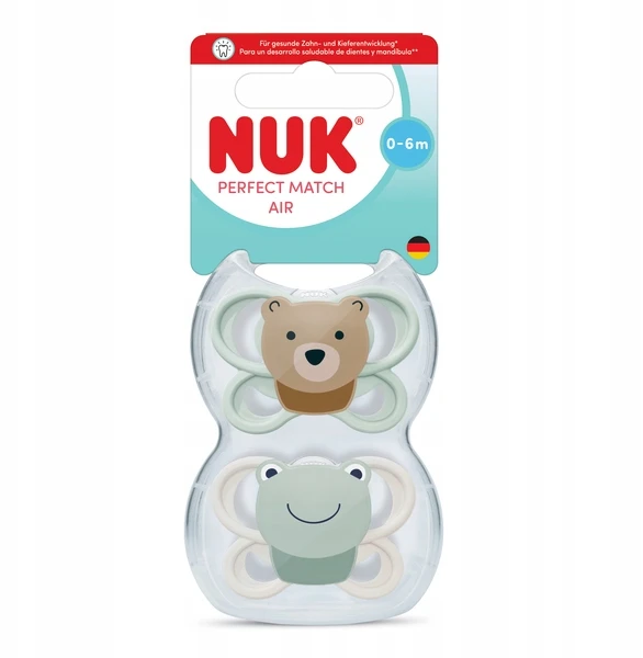 Nuk Čiulptukas "perfect Match Air" 2 vnt. 0-6 mėn. Miš/varlė