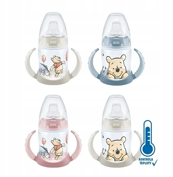 NUK Disney Mickey mokomasis buteliukas su temperatūros kontrole, 150 ml, raudonas