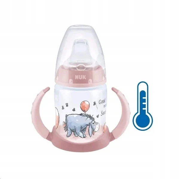 NUK Disney Mickey mokomasis buteliukas su temperatūros kontrole, 150 ml, raudonas
