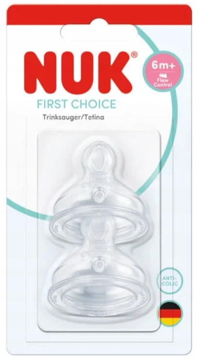 Nuk FIRST CHOICE+ silikoninis čiulptukas 6 m+ Flow Control