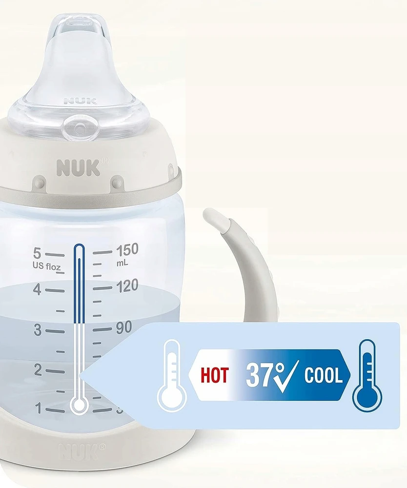 NUK Learner Cup Mickey MUGUS 150 ml temperatūros indikatorius