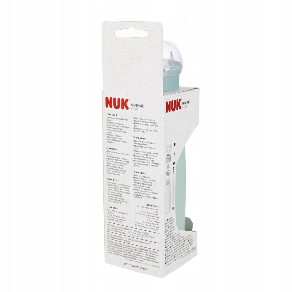 Nuk Mini-me Bidonas su šiaudeliu 500 ml, nuo 12 mėn., žalias