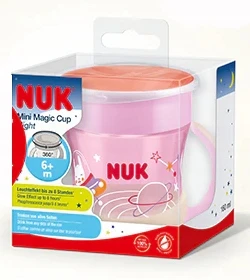 Nuk neišsiliejantis MUGUS mini MAGIC CUP NAKTINIS 360 kandiklis