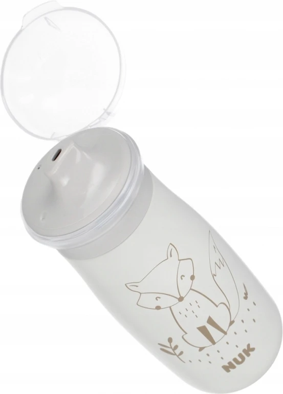 NUK Nešlankstomas puodelis Mini-Me 300 ml 9 m + nerūdijantis plienas peleninės spalvos