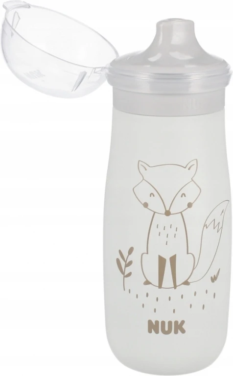 NUK Nešlankstomas puodelis Mini-Me 300 ml 9 m + nerūdijantis plienas peleninės spalvos