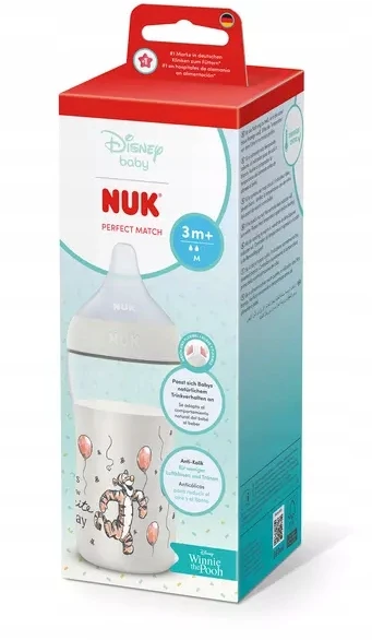 NUK PERFECT MATCH BUTELIS 260ml 3m+ SILICONE TEAT M DISNEY TIGER