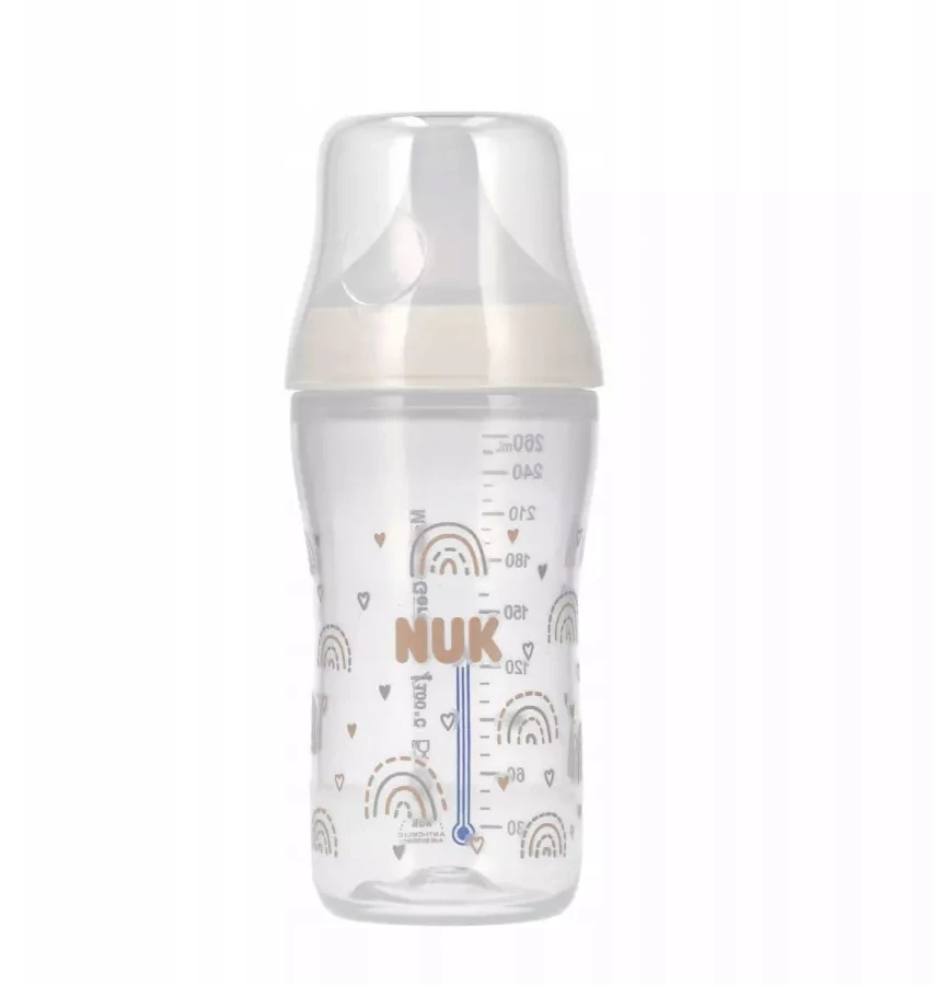 NUK PERFECT MATCH BUTELIŲ RINKINYS 260ml 3m+ TEAT M, TEMP. RODIKLIS. - 3 vnt