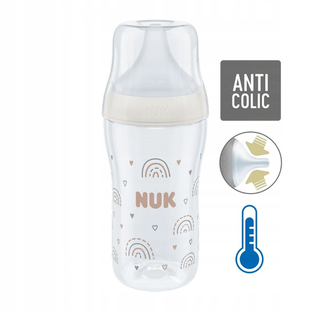 Vaikiškas stiklinis buteliukas NUK Perfect Match su temperatūros kontrole 230 ml