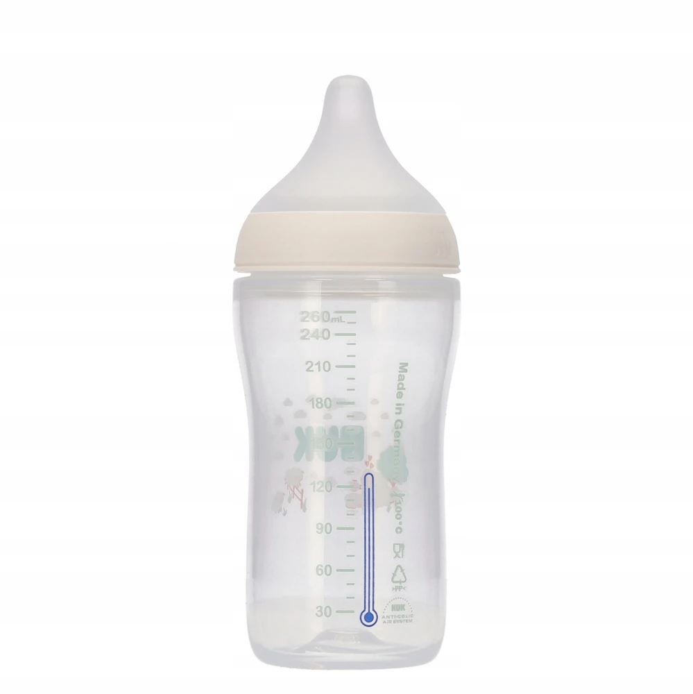 NUK Perfect Match buteliukas kūdikiui su temperatūros kontrole, avies formos, 260 ml