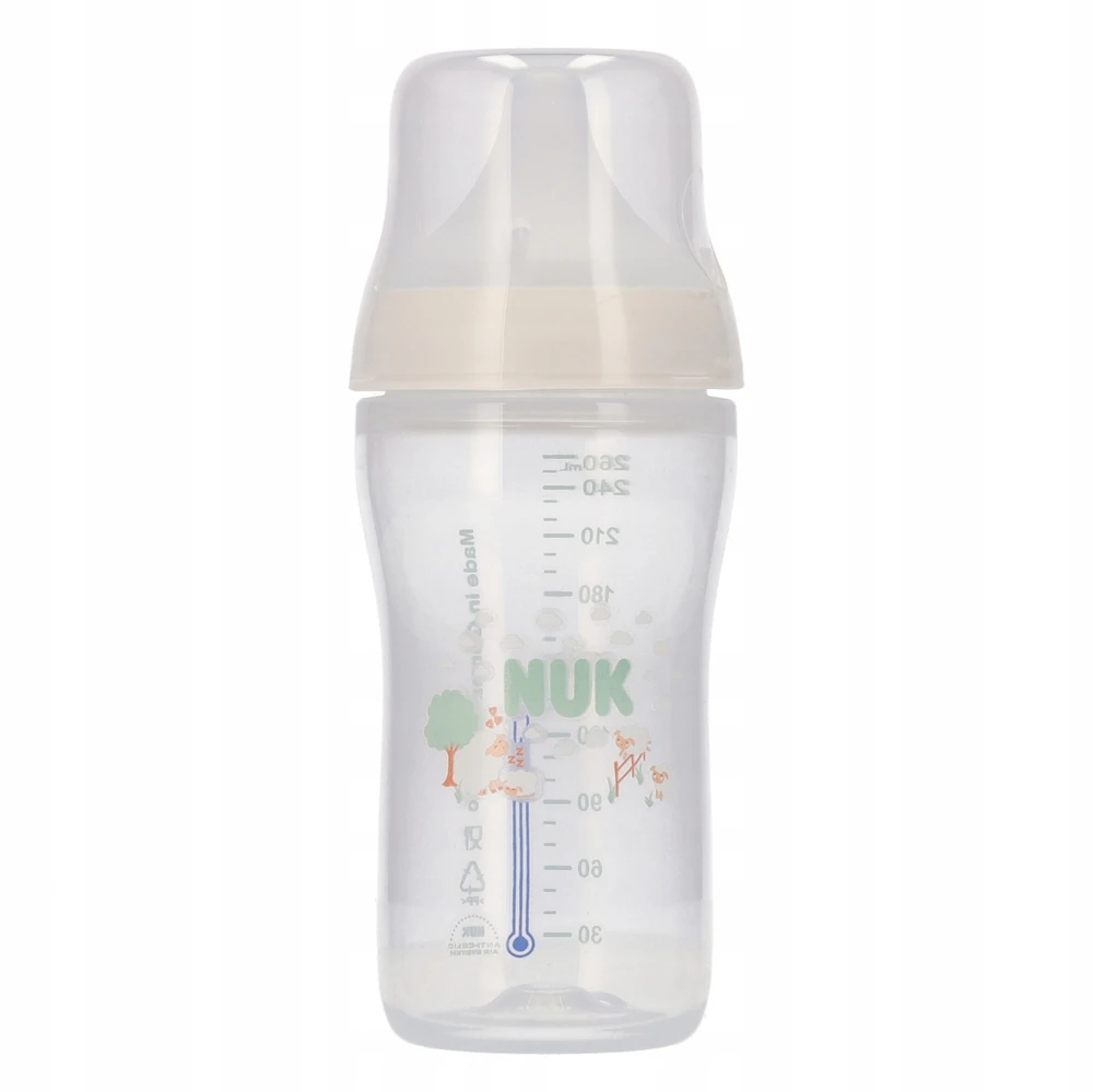NUK Perfect Match buteliukas kūdikiui su temperatūros kontrole, avies formos, 260 ml