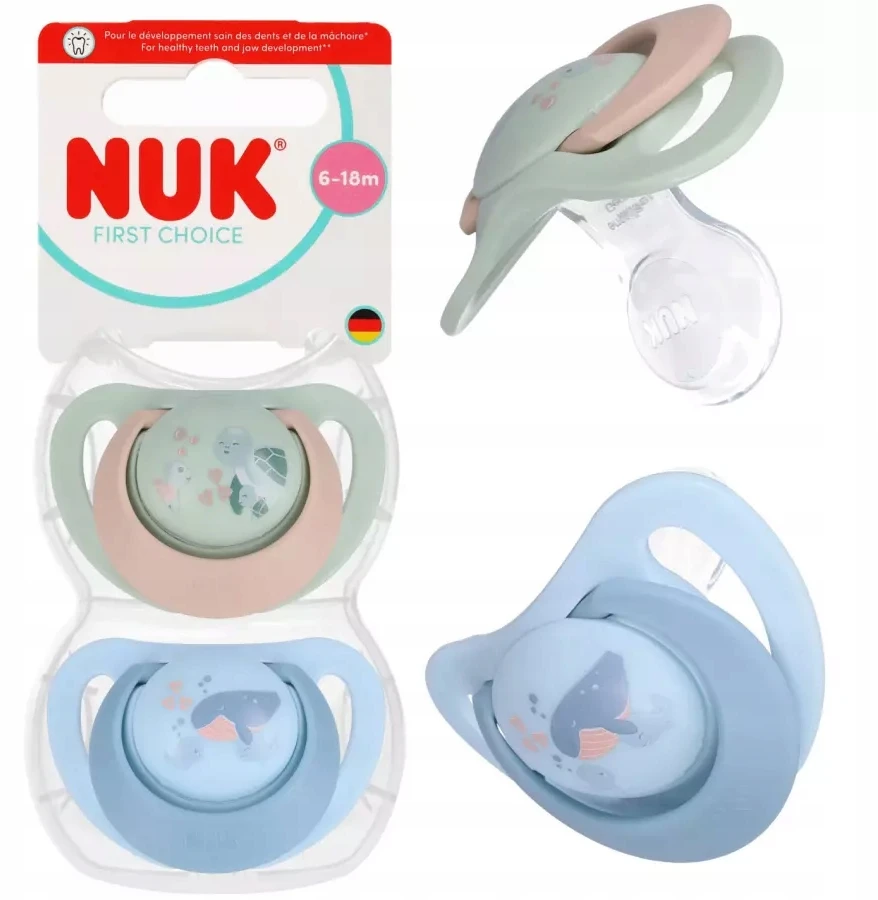 NUK SILICONE RAMINANTIS MUILAS PIRMAS PASIRINKIMAS 6-18m 2vnt VĖŽLIUKAS/BANGINIS