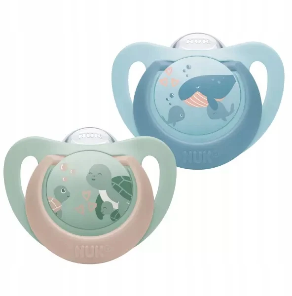 NUK SILICONE RAMINANTIS MUILAS PIRMAS PASIRINKIMAS 6-18m 2vnt VĖŽLIUKAS/BANGINIS