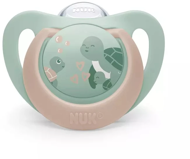 NUK SILICONE RAMINANTIS MUILAS PIRMAS PASIRINKIMAS 6-18m 2vnt VĖŽLIUKAS/BANGINIS