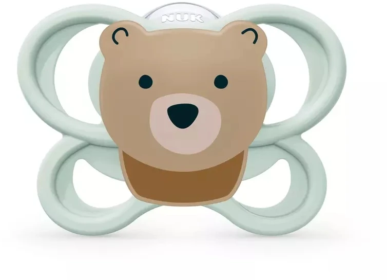 NUK SILICONE SOOTHING PERFECT MATCH 0-2m AIR BEAR FOX 2 vnt.