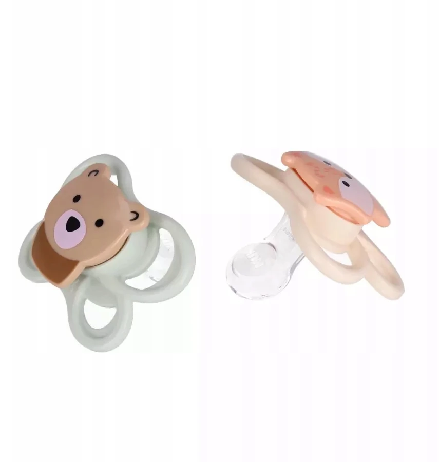 NUK SILICONE SOOTHING PERFECT MATCH 0-2m AIR BEAR FOX 2 vnt.