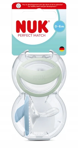 NUK silikoniniai čiulptukai Perfect Match, 0-6 mėn, 2 vnt., įvairių spalvų
