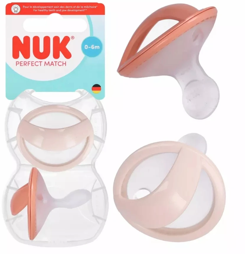 NUK silikoniniai čiulptukai Perfect Match, 0-6 mėn, 2 vnt., įvairių spalvų