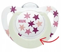 Nuk silikoninis raminamasis čiulptukas 6-18 mėn. Star Night rožinis