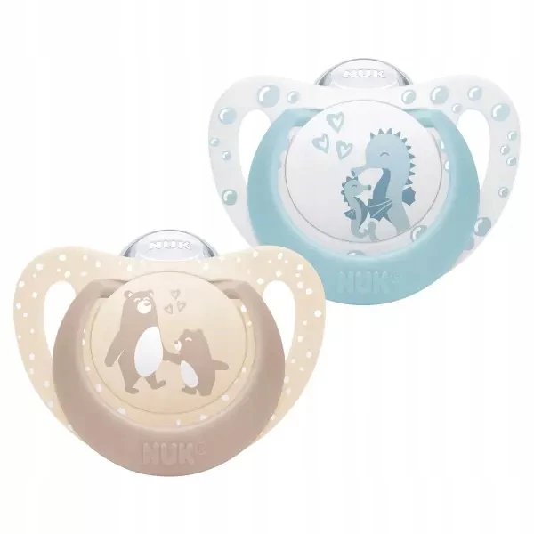 NUK SOOTHING SILICONE čiulptukas FIRST CHOICE 0-6m 2vnt TEDDY SEA HORSE