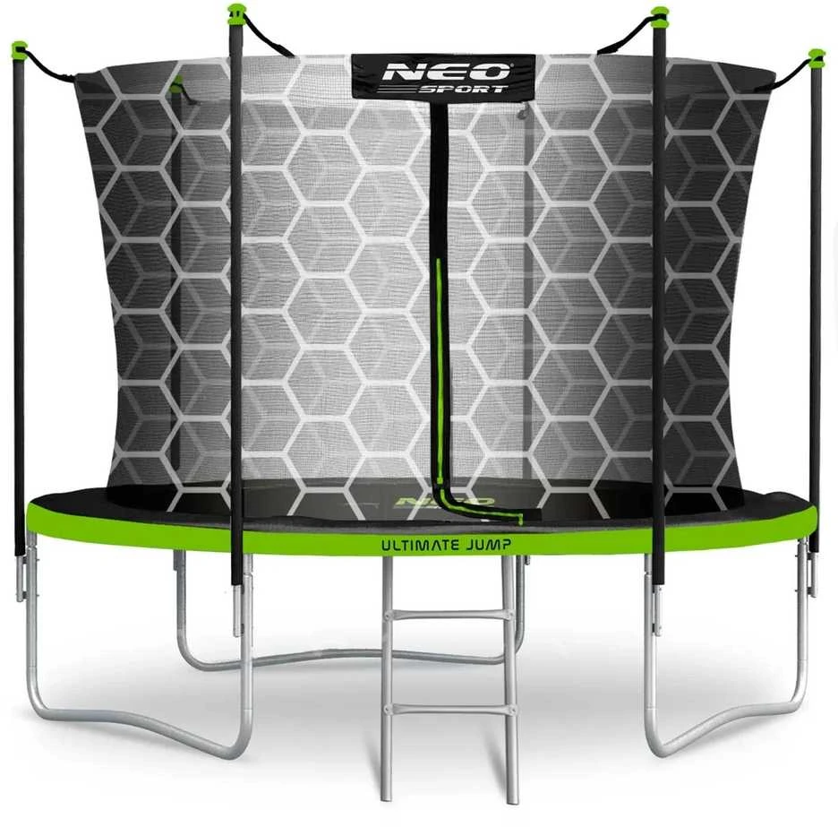 Nukido 8 pėdų / 252 cm sodo batutas su vidiniu tinklu ir kopėčiomis „Neo-Sport“