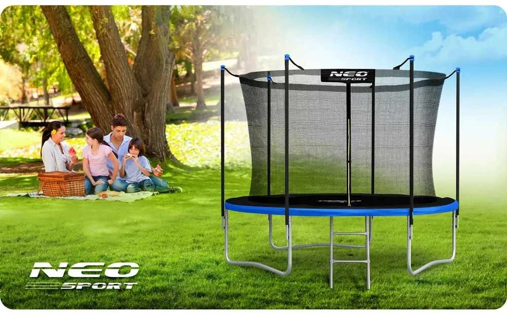 Nukido 8 pėdų / 252 cm sodo batutas su vidiniu tinklu ir kopėčiomis „Neo-Sport“