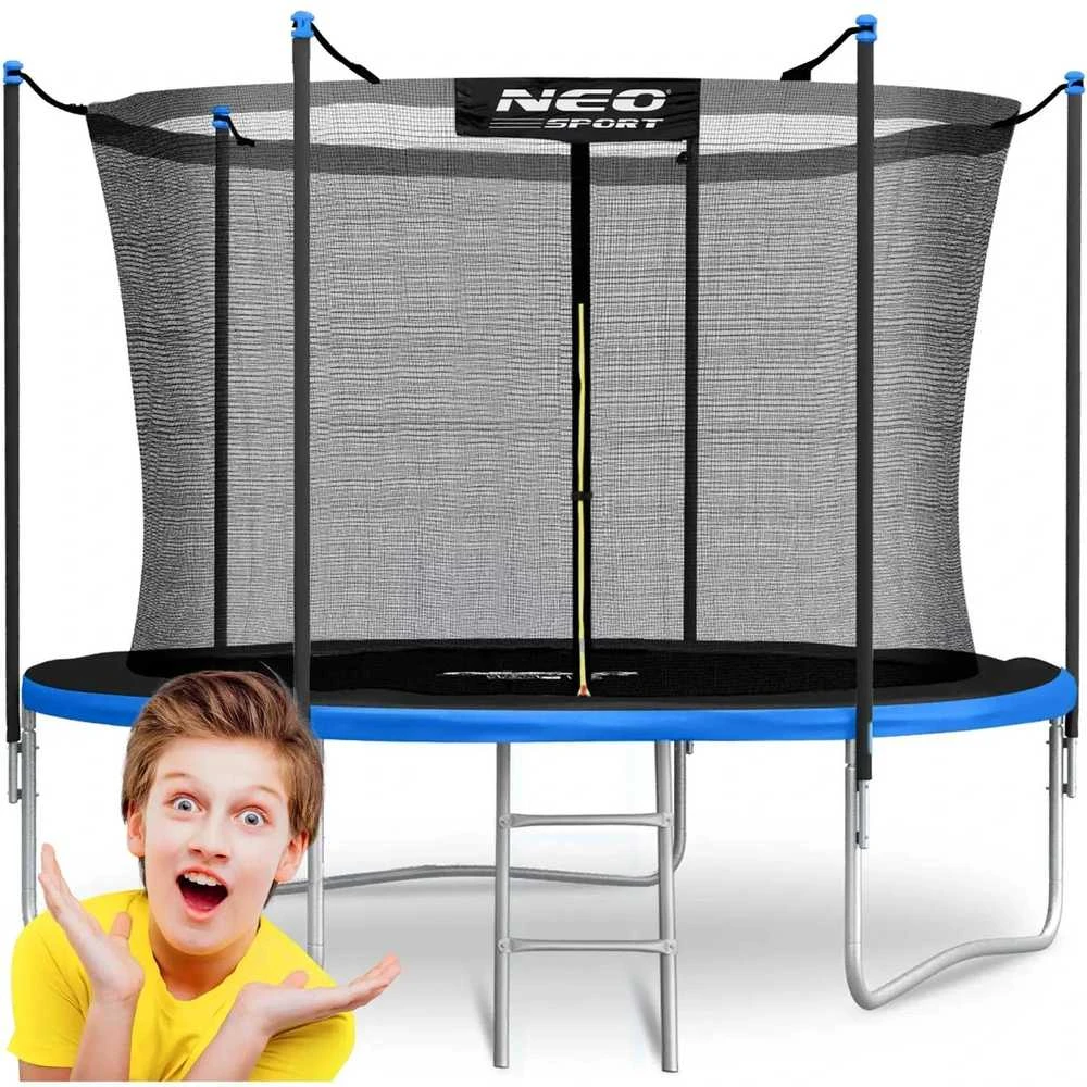 Nukido 8 pėdų / 252 cm sodo batutas su vidiniu tinklu ir kopėčiomis „Neo-Sport“