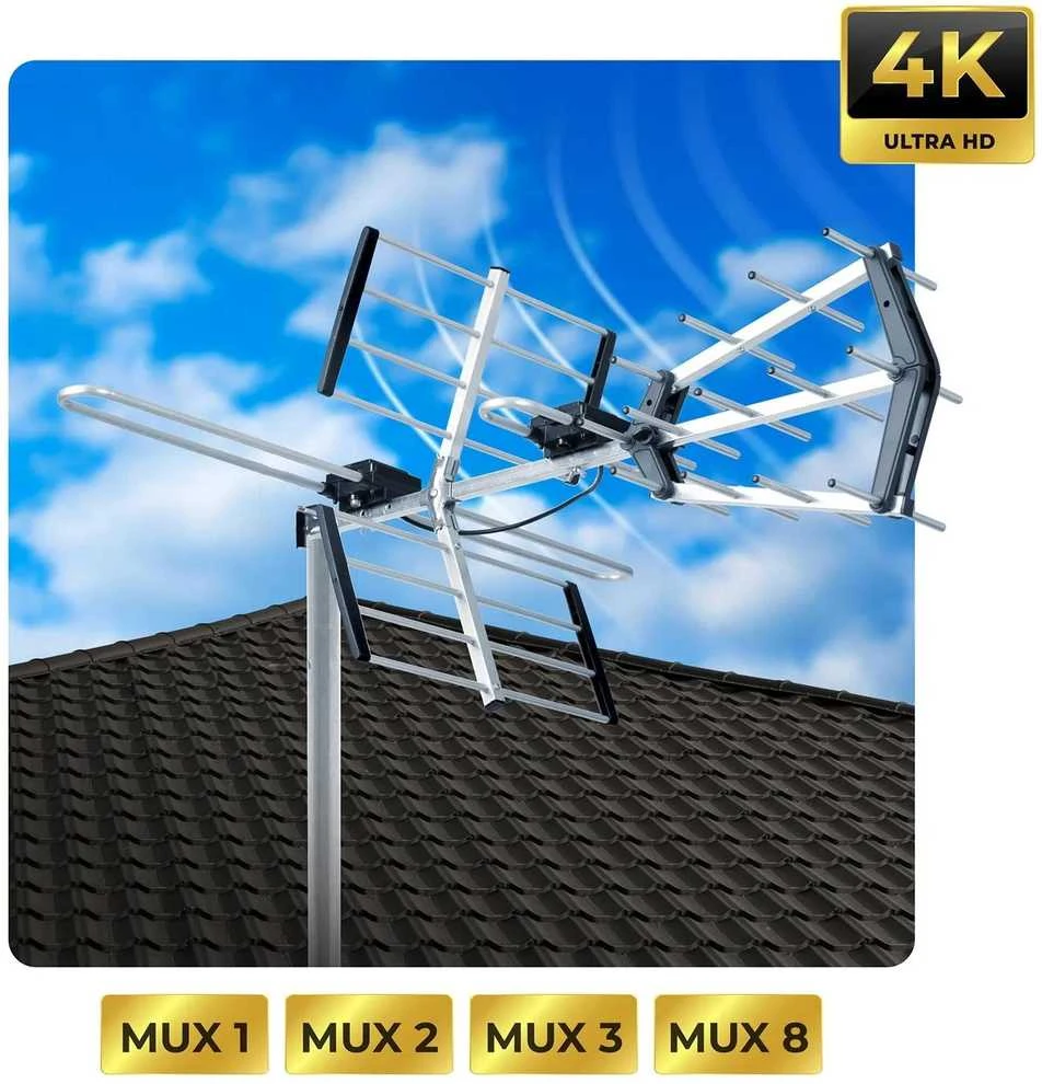 Nukido Berdsen BD-950 kryptinė lauko televizijos antena, skirta „Ultra HD 4K“ raiškai