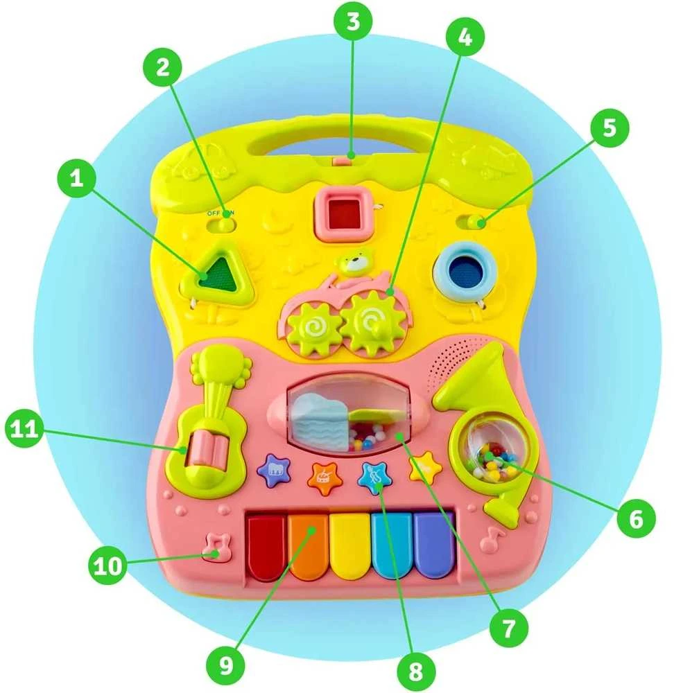 Lavinamasis stumdukas su pianinu 2in1 kūdikiams, Ricokids