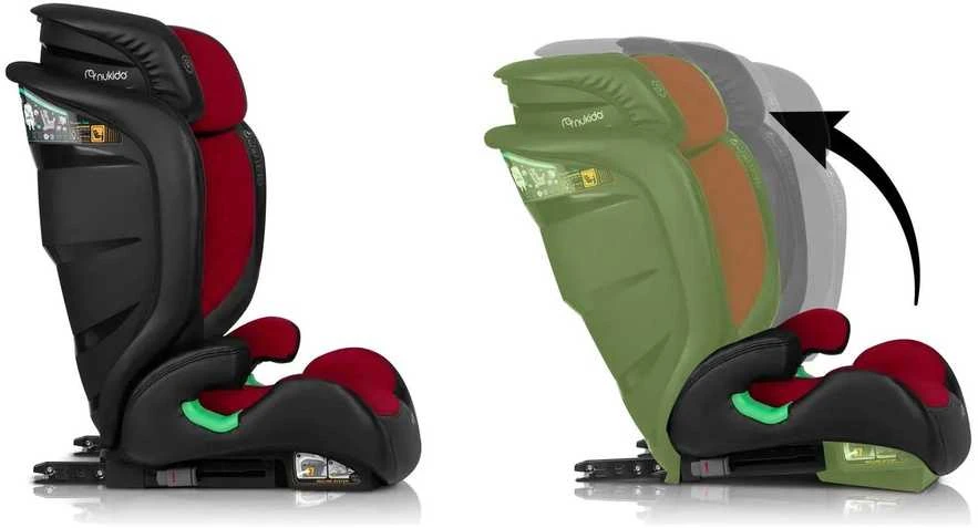 Automobilinė kėdutė Nukido Louis juoda - raudona, 15-36 kg ISOFIX